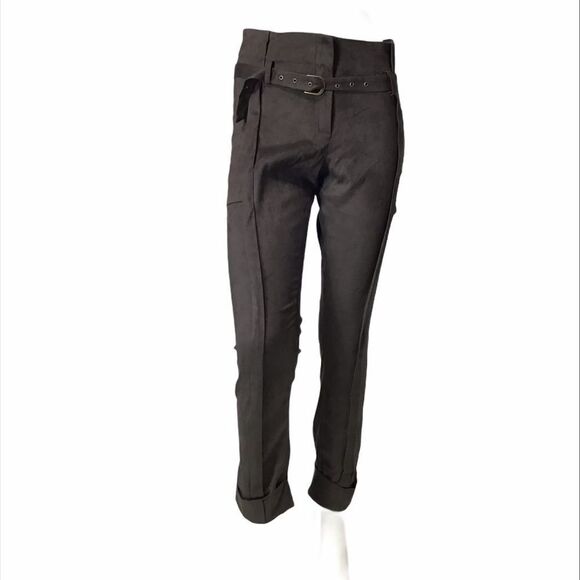 Joe’s Jeans Chocolate Brown The PANTS Poly Suede High Waist Cuff Pants 27 - Picture 1 of 8